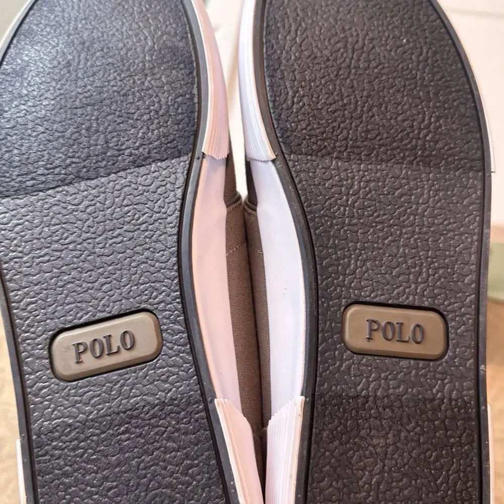 Polo Ralph Lauren Faxon Low Mens 13D Gray Canvas Sneakers Leather Lace Casual